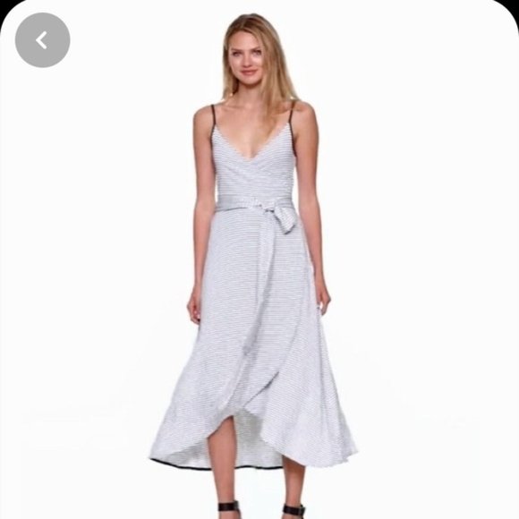 NWT Gap Cami Wrap Midi Stripe Dress - Large Tall - Picture 3 of 7